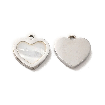 304 Stainless Steel Heart Charms STAS-A080-12P-1