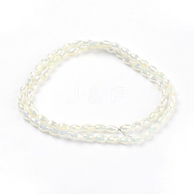1 Strand Electroplate Glass Beads Strands X-EGLA-J013-4X6mm-F03-1