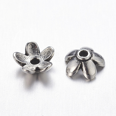 Tibetan Style Zinc Alloy Bead Caps LS-TIBEB-6.5x3-AS-FF-1