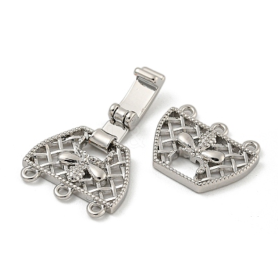 Brass Fold Over Clasps KK-N254-117P-02-1