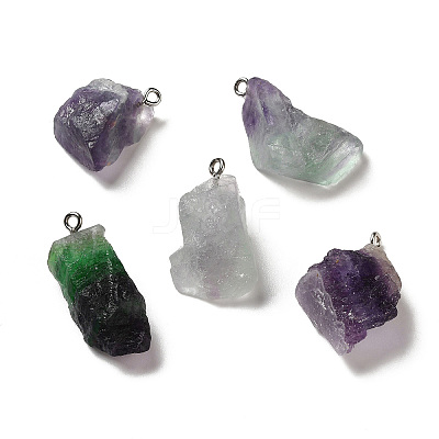 Raw Rough Natural Colorful Fluorite Pendants G-A028-01A-1