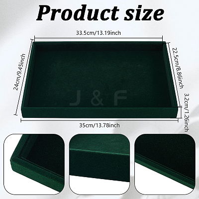 Rectangle Wood Covered with Velvet Display Trays ODIS-WH0030-208-1