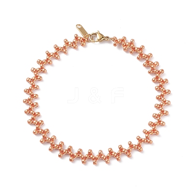 3Pcs 3 Color Japanese Rocailles Seed Beaded Anklets Set for Women AJEW-AN00473-1