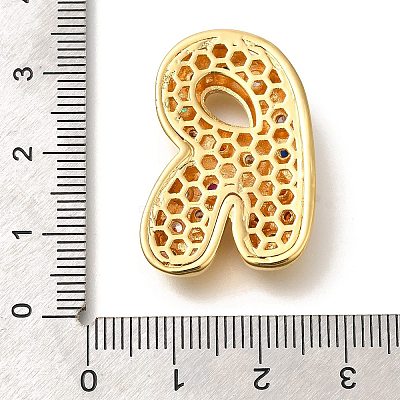 Brass Cubic Zirconia Pendants KK-M295-13G-R-1