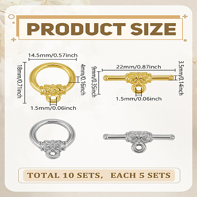 2 Colors Alloy Toggle Clasps FIND-LP0007-45-1