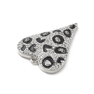 Brass Micro Pave Clear Cubic Zirconia Pendants KK-L228-43B-P-1