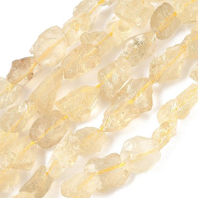 Raw Rough Natural Lemon Quartz(Heated) Beads Strands G-M453-D05-1
