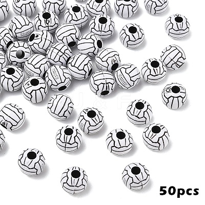 50Pcs Craft Style Acrylic Beads MACR-YW0003-87-1