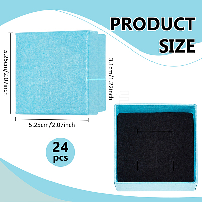Square Cardboard Jewelry Storage Boxes CON-WH0115-35A-1