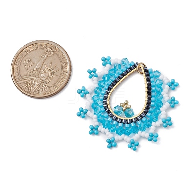 Glass Seed Beads Big Pendants PALLOY-MZ00410-02-1