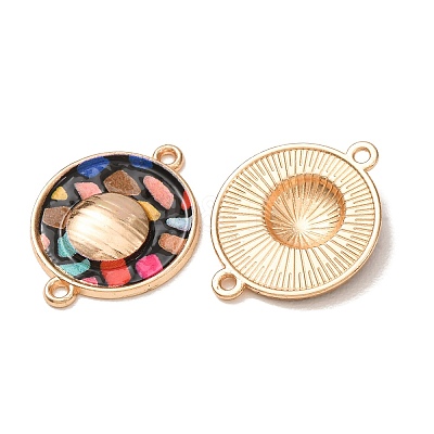 Printed Alloy Enamel Connector Charms AL-CBA2638-02B-1