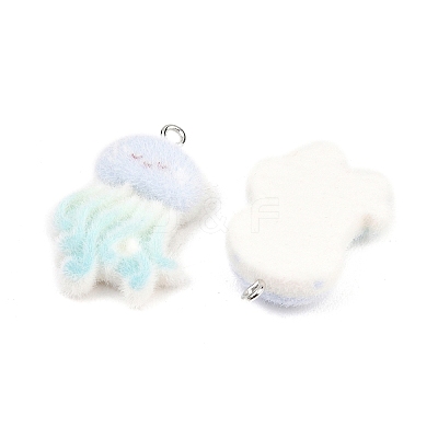 Flocking Opaque Resin Pendants RESI-P053-03D-P-1