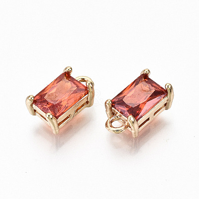 Brass Glass Rhinestone Pendants X-GLAA-S179-21E-RS-1