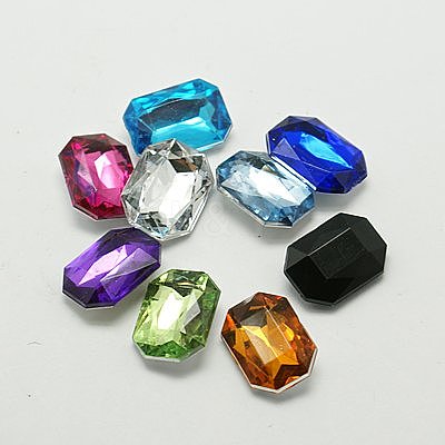 Imitation Taiwan Acrylic Rhinestone Cabochons GACR-A010-13x18mm-M-1