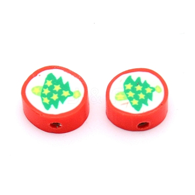 Handmade Polymer Clay Christmas Theme Beads CLAY-CJC0005-03B-1