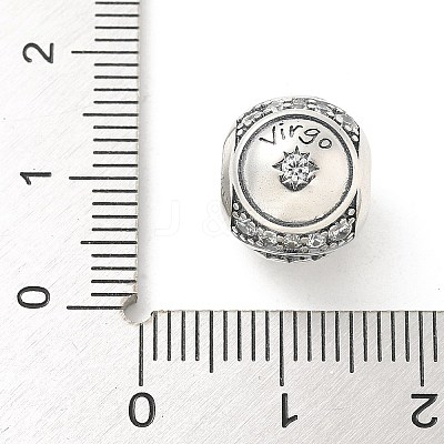 Brass Clear Cubic Zirconia European Beads LS-FIND-M049-01AS-11-1