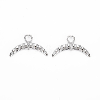 Brass Micro Pave Clear Cubic Zirconia Pendants KK-S356-734-1