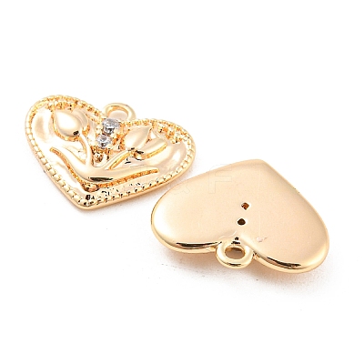Brass Micro Pave Cubic Zirconia Pendants KK-E090-12G-1