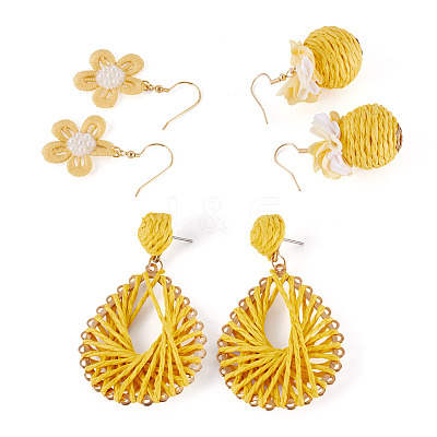 3 Pairs 3 Styles Earrring Sets EJEW-TA000-70B-1
