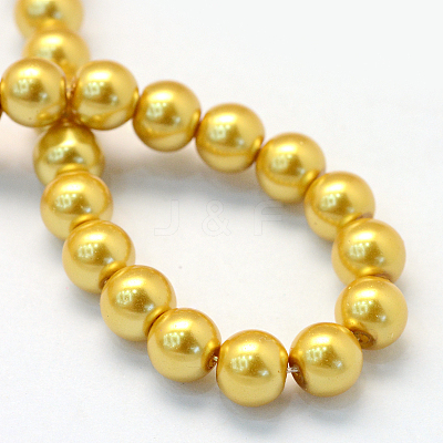 Baking Paint Pearlized Glass Pearl Round Bead Strands HY-Q003-6mm-31-1