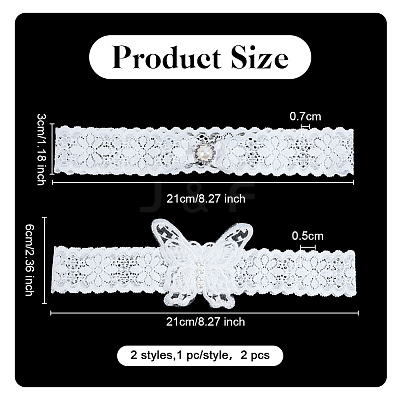 1 Set Butterfly Polyester Garter Leg Ring Sets DIY-OC0013-43A-1