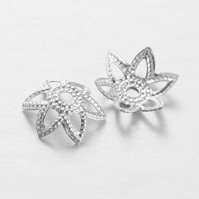 Brass Flower Bead Caps KK-L130-07S-1