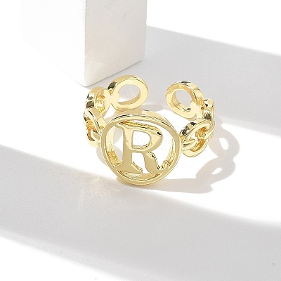 Brass Open Cuff Rings for Women RJEW-K289-01G-R-1