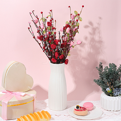 6Pcs 3 Styles Foam & Gypsum & Silk Cloth Artificial Heart Flower Branch DIY-WR0005-40-1
