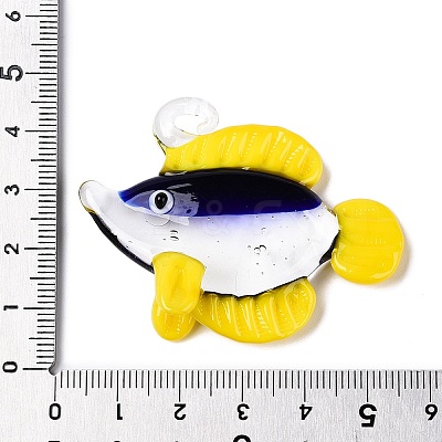 Handmade Lampwork Pendants LAMP-N024-34B-01-1