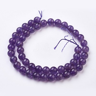 Natural Amethyst Bead Strands G-J376-20-8mm-1