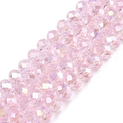 Electroplate Glass Beads Strands X-EGLA-A044-T8mm-B10-1