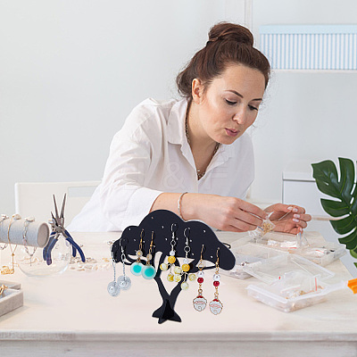 Opaque Acrylic Earring Display Tree EDIS-WH0030-12-1