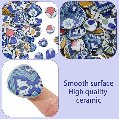 500G 4 Colors Mosaic Tiles Porcelain Cabochons DIY-SP0007-87-1
