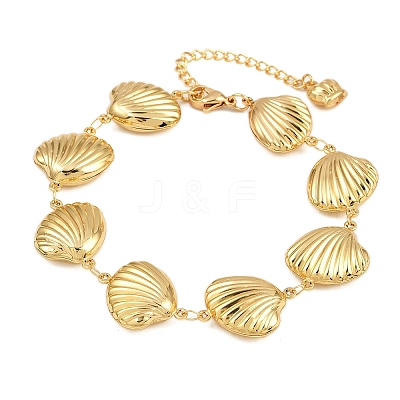 Beach 304 Stainless Steel Shell Sea Animals Link Chain Bracelets BJEW-D359-15C-G-1