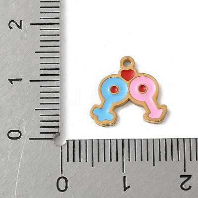 304 Stainless Steel Enamel Charms STAS-P388-19J-G-1