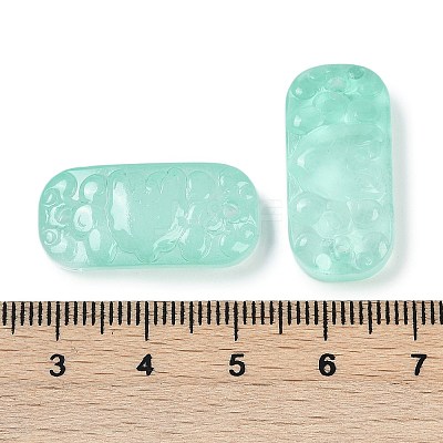 Spray Painted Transparent Glass Connector Charms X1-GLAA-H035-06K-1