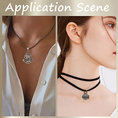 Tibetan Style Brass Cage Pendants KK-SC0004-35-1