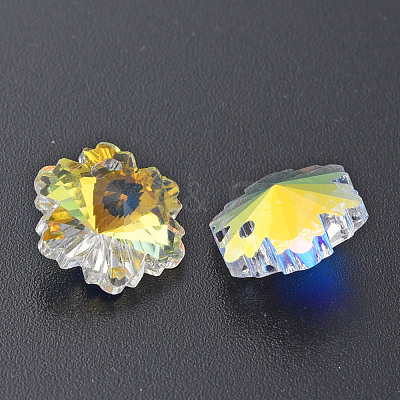 Electroplated Glass Charms EGLA-N006-015D-1