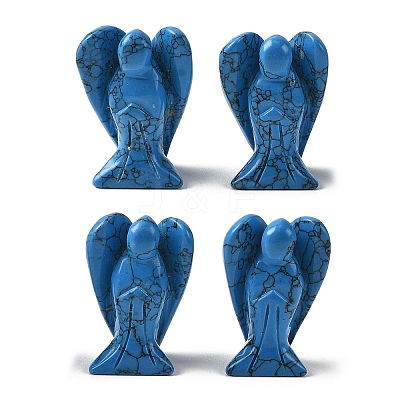 Dyed Synthetic Turquoise Carved Angle Figurines GG-CBA9C2C-A24-1