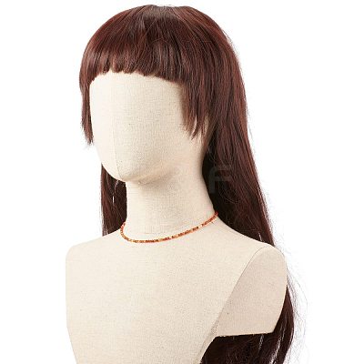 Natural Carnelian Beaded Necklaces for Women NJEW-JN03789-02-1