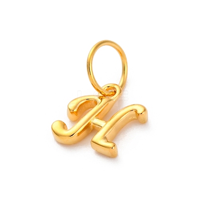 925 Sterling Silver Letter Charms with Jump Rings STER-R008-01G-H-1