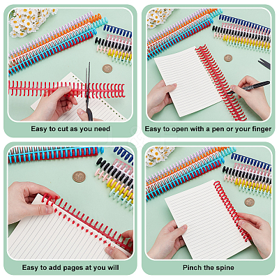 140Pcs 14 Colors Platic Binding Combs FIND-WA0001-15-1