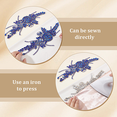Flower Resin Rhinestone Decorative Corsages for Clothing Accessories PATC-WH0021-064D-1