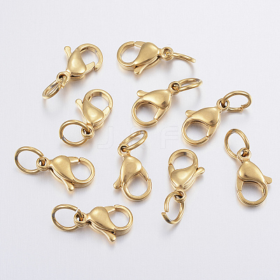 Ion Plating(IP) 304 Stainless Steel Lobster Claw Clasps LS-STAS-P139-A13-G-1
