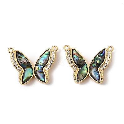 Natural Paua Shell Butterfly Pendants KK-G538-03G-01-1