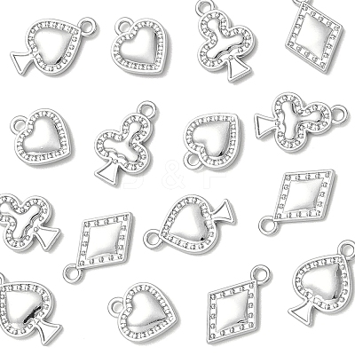 16Pcs 4 Styles Playing Card Theme Charm FIND-FS0003-82-1