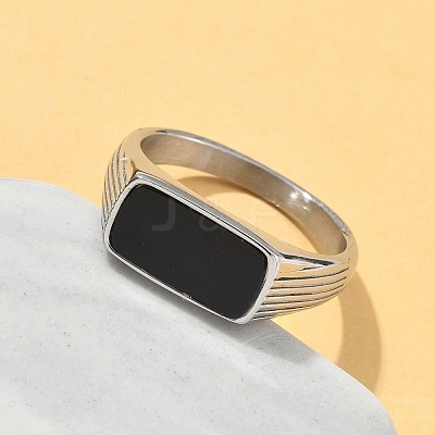 316L Stainless Steel Natural Gemstone Finger Rings for Women RJEW-U054-02C-02P-1