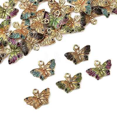 25Pcs 5 Colors Alloy Enamel Pendants ENAM-FS0003-30-1