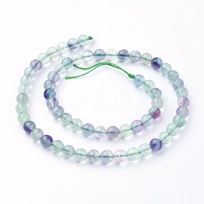 Natural Fluorite Beads Strands X-G-E112-6mm-19-1