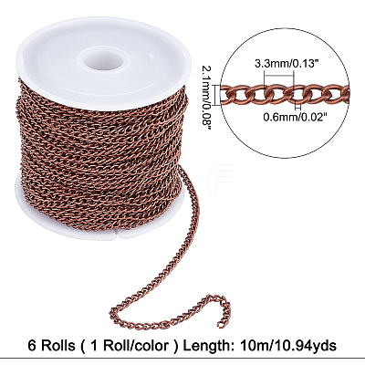 6Colors Unwelded Iron Twisted Chains CH-AR0001-03-1